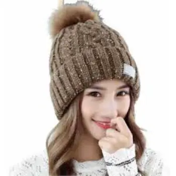 Solid Plain Ladies Winter Wool Cap 